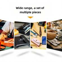 5pcs/Set Oval Leather Hole Punch Kit - Stainless Steel, 1.5-9mm, For DIY Bags, Shoes, Belts - Heavy Duty Handcraft Tool Set