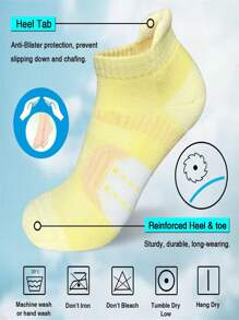 5/10 Pairs Unisex Plus Size Outdoor Sports Running Fitness Breathable Moisture-Wicking Invisible Short Socks - Multicolor - View 4