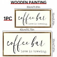 1 pieza de Letrero de madera al estilo de la granja para café - Carteles y placas decorativas para amantes del café - Arte de pared rústico, decoración de bar de café, accesorios de estación de café, pintura de paneles de madera, regalo de inauguración de casa nueva, citas para sala de estar, dormitorio, decoración maximalista de pasillo, pósters modernos
