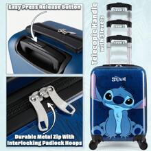 Disney Stitch Suitcase Hard Shell 49 X 33 22 30L Capacity 4 Spinner Wheels Extendable Handle Holiday Travel Essentials - Blue - View 5