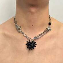 1pc Fashionable Personalized Silver-Tone Twisted Chain Nose Clip Pendant Necklace For Women, Suitable For Parties Or Daily Wear - Silver - View 12