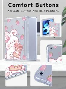 Ayotu Ốp lưng bảo vệ hình thỏ dễ thương tương thích với IPad 7/8/9 10,2 inch, có khe cắm bút chì tích hợp, tương thích với Samsung Galaxy Tab A8 10,5 inch 2022 & S6 Lite 10,4 inch, vỏ mềm nhẹ, mặt sau bằng TPU chống trầy xước, cạnh nhô lên để hấp thụ sốc - Nhiều màu - Xem 9