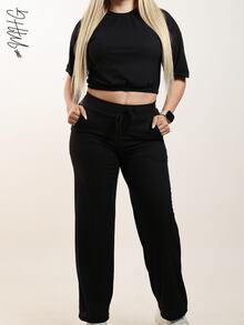 Women Two-Piece Outfits - Black / Grey - View 5
