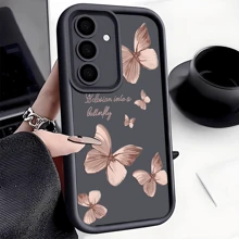 1 件时尚创意粉色蝴蝶全身防震硅胶手机壳防滑保护套适用于 、Honor、Redmi、Galaxy，防水防摔防刮 - 黑色 - 查看 2