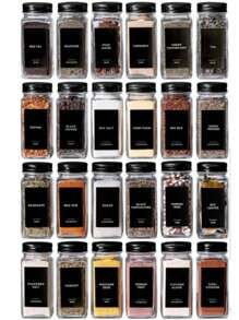COSANSYS NEW 48Pcs 4oz Glass Spice Jars With Shaker Lids Empty Spice Containers And Square Spice Bottles For Kitchen And Seasoning - Clear - View 3