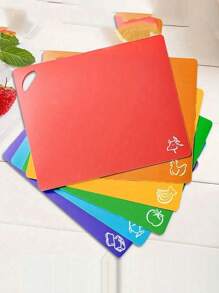 1 Stück extra dicke flexible Schneidmatte zum Kochen, Kunststoff Schneidebrett Set für die Küche, rutschfestes Schneidebrett mit farbigem Futter, flexibles Schneidebrett, für Küche, Kunststoff Schneidebrett, rutschfestes Schneidebrett für Fleisch und Gemüse, Outdoor Camping Schneiden
