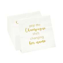 20pcs/40pcs/100pcs Rose Golden Bachelorette Cocktail Napkins Pop The Champagne Beverage Napkins Cocktail Napkins Bridal Shower Dessert Napkins Gold Foil Bachelorette Bridal Shower Engagement Party Decoration Party Supplies - Gold - View 5