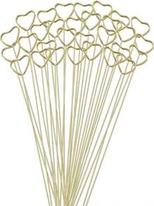 10/20/40 piezas Clips metálicos para ramos de flores, clips dorados con forma de flor y corazón para fotos, soportes de foto, ideales para bodas y fiestas de cumpleaños