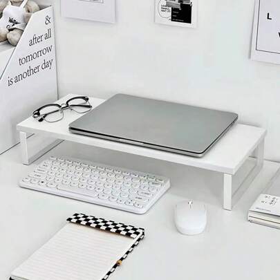 1pc Monitor Riser Stand, Desktop Computer PC Display Holder Prateleira, Organizador de armazenamento de mesa de escritório