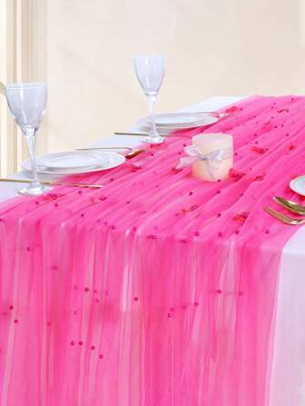 2 件 - 玫瑰珍珠桌布、婴儿送礼会装饰桌布、婴儿送礼会装饰品、婴儿送礼会派对装饰品、婚礼拱门面纱蕾丝桌旗装饰品（39.37 * 31.5 英寸）