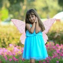 Fairy Wings For Girls Glitter Holographic Butterfly Wings Cosplay Props For Birthday Theme Party Prom - 粉色 - 查看 3