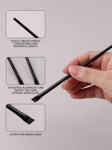 3 Cái/bộ Cọ Kẻ Viền Mắt Hình Liềm & Cọ Dao Găm Cọ Trang Điểm, Cọ Kẻ Mắt Dạng Lỏng, Cọ Kẻ Lông Mày Đầu Nghiêng Cực Tốt - màu đen - Xem 2