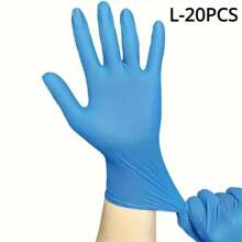 20 piezas/bolsa Guantes desechables de nitrilo - Sin látex ni polvo, perfectos para tatuajes, manicuras y limpieza de salón, suministros para uñas, herramientas para uñas, herramientas de arte de uñas, de vuelta a la escuela, uñas, herramientas para uñas postizas - Azul - Ver 9