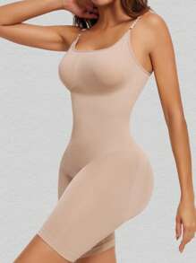 Kvinnor Shapewear One-Piece Jumpsuit, hög elasticitet midjeträning Butt Lifter - Aprikos - Visa 2