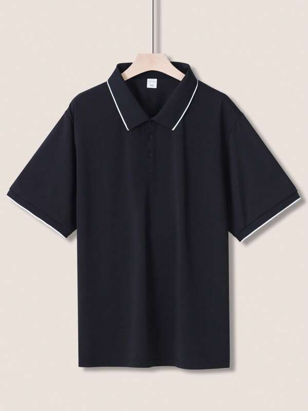 Men's Fashion Casual Polo Shirt | Premium Fabric Turndown Collar T-Shirt | Business Casual Essential | Breathable & Comfortable | Suitable For Golf, Vacation, Indoor Gatherings | For Summer & Autumn | Plus Size Loose Fit | Unisex Design | Versatile For Various Occasions | Mother's Day