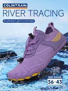 Unisex Quick-Dry Water Shoes For River Tracing | Breathable Barefoot Design With Non-Slip Grip | Ideal For Beach, Hiking, Boating - Purple - View 2