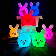 Lámparas de dormitorio Lámpara de silueta de conejo de mascota de dibujos animados con luz LED nocturna