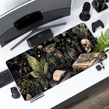 Cool Skeleton Mouse Pad Blue Cartoon Design Large Desk Mat 35.4x15.7 Inch Desk Accessories Rubber Base With Stitched Edge Non-Slip Keyboard Pad For Office Home Computer As Gifts For Men Women Friends Birthdays,Back To School,Halloween