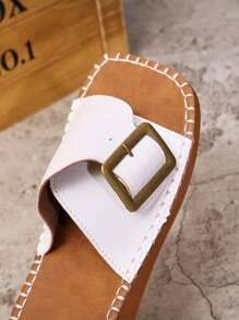 Durable Buckle - Strap Teen Slippers With Anti - Slip Sole, Ensuring Safety And Style In Every Step - White - View 6