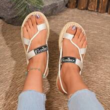 Women's Fashion Beach Slippers, Comfortable Casual Flat Sandals, Suitable For Outdoor Holiday, Versatile Anklet Flip Flops, Ideal For Daily Wear And Walking, Perfect For Summer Travel And Leisure
