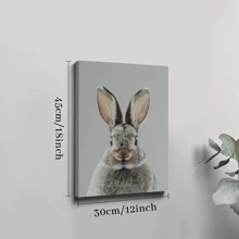 1pc Framed Canvas Poster, Bunny Animal Wildlife Wall Art Canvas Paintings, Ideal Gift For Bedroom Living Room Corridor, Wall Art, Room Decoration