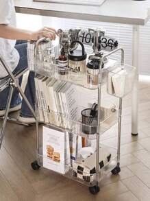 1pc 2/3/4 Tier Multifunctional Rolling Service Cart With Removable Hanging Baskets | Detachable Mobile Kitchen & Beauty Organizer For Home, Salon, Office | Heavy-Duty Storage Solution , Holiday /Back To School Gift