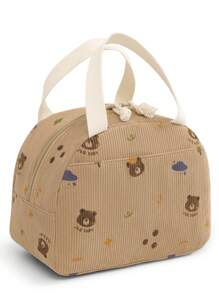 1pc Corduroy Insulated Lunch Bag For Women Men, Waterproof Lunch Cooler Bag, Reusable High Capacity Lunch Tote Bags, For Work Picnic Or Travel Back To School Lunch Kit Classroom Bento Kitchen Insulated Lunch Bag Woman Lunch Box Bag Ladies School Supplies Stuff Accessories, Gifts For Mothers & Friends Bag For School School Accessories School Stuff
