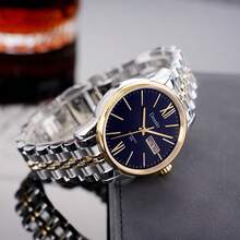 Deesio Reloj de mujer mecánico, de acero inoxidable, con función de doble calendario, de moda, sencillo y elegante - Multicolor - Ver 3