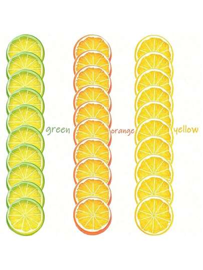 Un set di modelli di frutta realistici, decorazioni a forma di limone da 2 pollici, 12 fette di limone luminose e facili da trasportare per decorazioni di vetrine. Fette di limone simulate, modello di limone vuoto finto per decorazioni di ristoranti, finestre, bagni, feste, regali per vacanze, piante finte