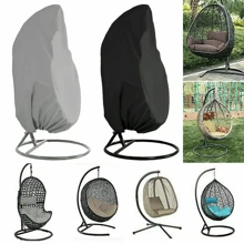 4-Season Heavy Duty Egg Chair Cover | Waterproof & UV Resistant For UK Weather | Windproof Hanging Swing Protector With Bottom Rope | Garden Furniture Cover Outdoor Universal - 黑色 - 查看 9