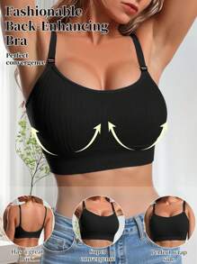 Women's Lingerie Sexy Wireless Underwear Bralette Seamless Women Bra Padded Sleep Tops U Shaped Back Sports Tube Top Breathable Crop Lingerie For Daily Wear Underwear - Black - View 1