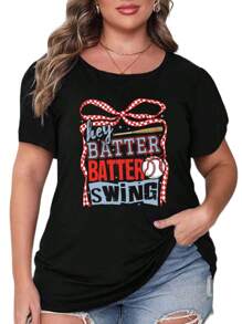 Oversized Style For Women, Hey Batter Batter Swing Shirt, Coquette Baseball Shirt, Baseball Lover, Baseball Mom Shirt, Game Day Tee, Sports Mom Gifts, Oversize Type Shirt For Women, Perfect For Holiday Parties Or Gift Giving, Soft And Comfortable - màu đen - Xem 2