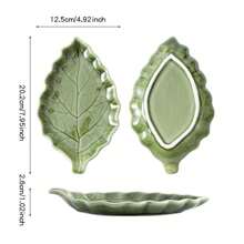 1/2pcs Ceramic Spoon Rest For Stove Top, Cute Green Leaf Shaped Spoon Rest/Spoon Holder For Kitchen Countertop, Farmhouse Decor Leaf Shape Spatula Holder Utensil Rest, Gift For Mother's Day Housearming Thanksgiving Christmas