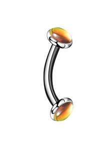 1pc Gradient Colorful Stainless Steel Tragus Earring, Suitable For Daily Wear