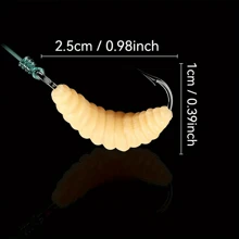 60pcs Durable Premium Rubber Worm Lures - Set For Trout, Bass And Freshwater Fish With Hooks And Worms - Multicolor - View 2