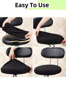 1/4/6pcs Water-Resistant Round Bar Stool Covers, Stool Seat Slipcovers Round, Stool Covers Round 4 Packs Bar Stool Covers Watedrproof PU Stool Slipcover With Elastic Stool Cushion Round Bar Stool Seat Covers For Bar Round Chair,Resistant Removable Cushion Covers