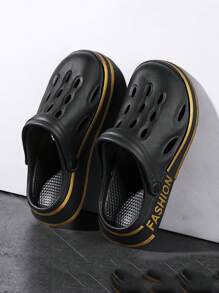 Breathable Mesh Hollow Slides For Men, Indoor Outdoor Wear Slip-On Sandals, Anti-Slip Beach Slippers, Summer Waterproof House Slippers