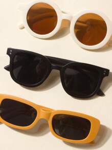 3 件婴儿眼镜 + 3 件眼镜盒，男婴和女婴眼镜，酷炫，可爱，婴儿眼镜礼物，春季配饰，夏季配饰