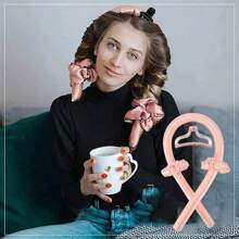 4PCS Heat-Free Curling Iron Set, Including A 2-In-1 Sponge Curling Iron And A Sleep Style Tool, Including A Long Heat-Free Curling Iron, A Sleep Style Curling Iron, And A Manual Styling Tool For Normal Hair.