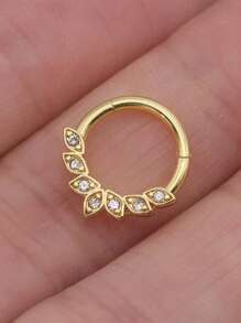 1pc 16G Septum Rings Stainless Steel Nose Rings Hoop Inlaid With Zirconia Multifunctional Ring Daith Earrings Hoop Cluster CZ Hinged Segment Clicker Daith Helix Conch Tragus Ear Piercing - Nasal Septum Ring - View 8