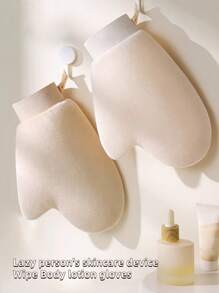 1pc Reusable Body & Face Self-Tanning Gloves, Double-Sided Lotion Applicator Mitt, Washable Self Tanning Gloves For Body Care Spa Tanning Oil Application, With Thumb And Velvet Lining - Multicolor - View 10