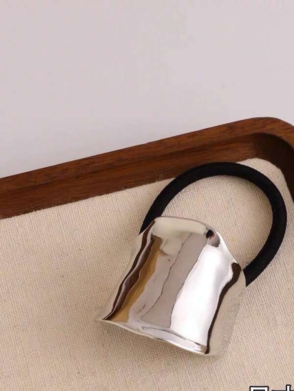 1 قطعة ربطة شعر معدنية ذهبية بتصميم هندسي للنساء، إكسسوارات شعر، ربطات شعر، حلقات شعر، حبال شعر، ربطات ذيل الحصان، كرات شعر