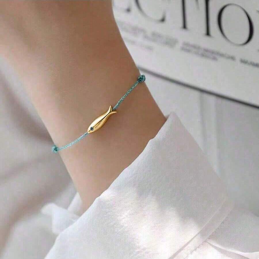 1 chiếc vòng tay cá chép thời trang và tối giản, phù hợp cho cả nam và nữ, làm phụ kiện may mắn, quà tặng độc đáo cho bạn gái/Ngày của Mẹ/Halloween - Nhiều màu - Xem 1