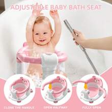 Baby Bath Seat For Babies 6 Months & Up, Toddler Bath Seats For Babies Sitting Up, Non-Slip Infant Bath Tub Chair With 4 Suction Cups & Soft Cushion For Shower, Compact Toddler Bathtub Seat - Pink - View 5
