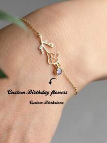 Dainty Birth Flower Necklace Birth Flower Bouquet Necklace Personalized Gift Birth Flower Family Gift Mother's Day Gifts