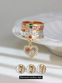 1 Peça Anel de Flor de Rosa Elegante de Cobre, Adequado para Uso Diário, Casamento, Noivado, Presente de Joia de Festa para Mulheres, Dia dos Namorados, Mãe, Dia das Mães