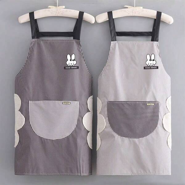 Waterproof, Oil-Proof Apron, Fashionable For Housework, Cooking, Kitchen, Wipe Hands, Unisex For Home, Work