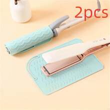 1/2pcs Silicone Heat Resistant Mat, Straightener Storage Pad, Prevents Damaging Table Surface From Hair Straightener & Blow Dryer, Convenient For Straightener Storage