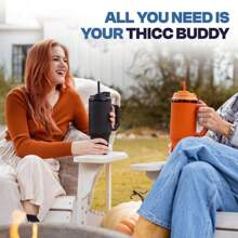 Thicc Buddy | Leak Proof - Double Wall Vacuum Sealed Tumbler - Handle Fits Lip Balm & Keys - Drinkware