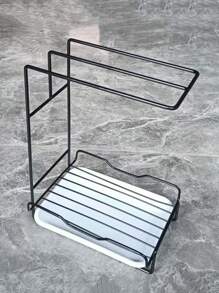 Iron Art Kitchen Utensil Organizer, Rag Drip Rack, Cleaning Supplies Storage Shelf, Wall-Mounted Kitchen/Bathroom Storage Rack, Kitchen Storage Utensils, Room Decoration, Suitable For Kitchen, Restaurant, Party, Camping, Gathering, Gift For Friends, Family Gift